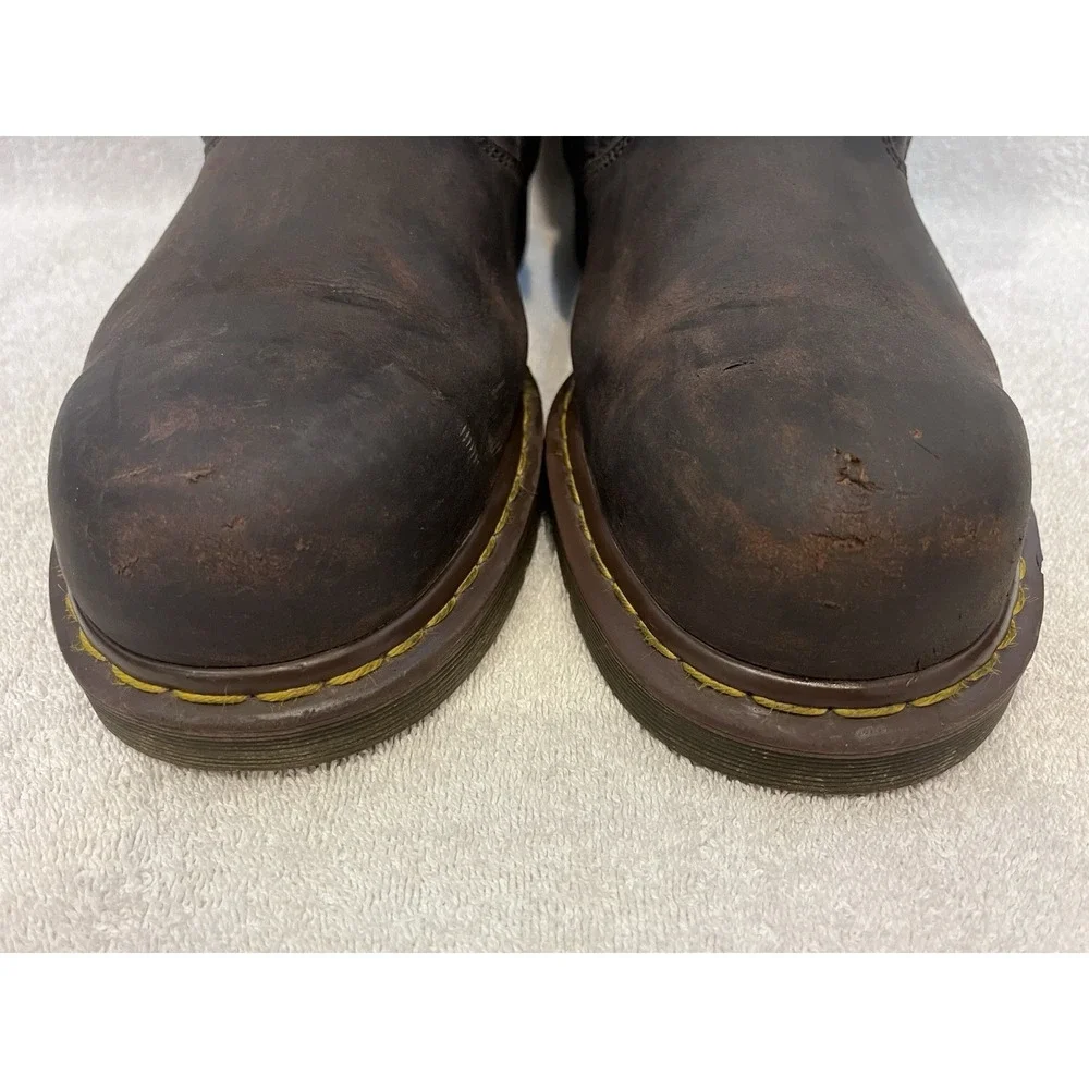 Dr. Martens AirWair Steel Toe Brown Leather Work Boots Mens 13M Wellington